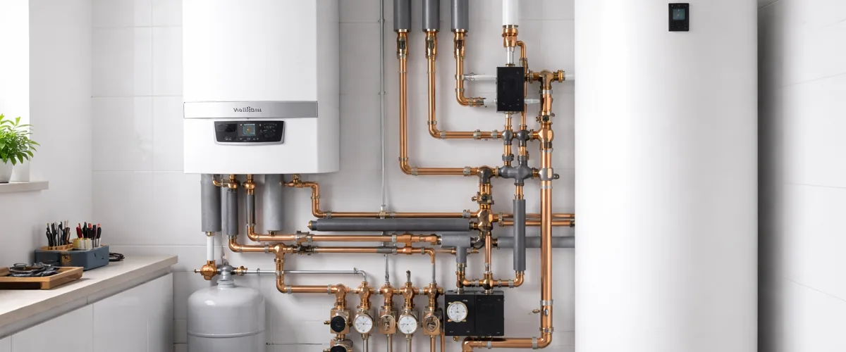 Chaufferie moderne chaudière gaz condensation Brabant Wallon