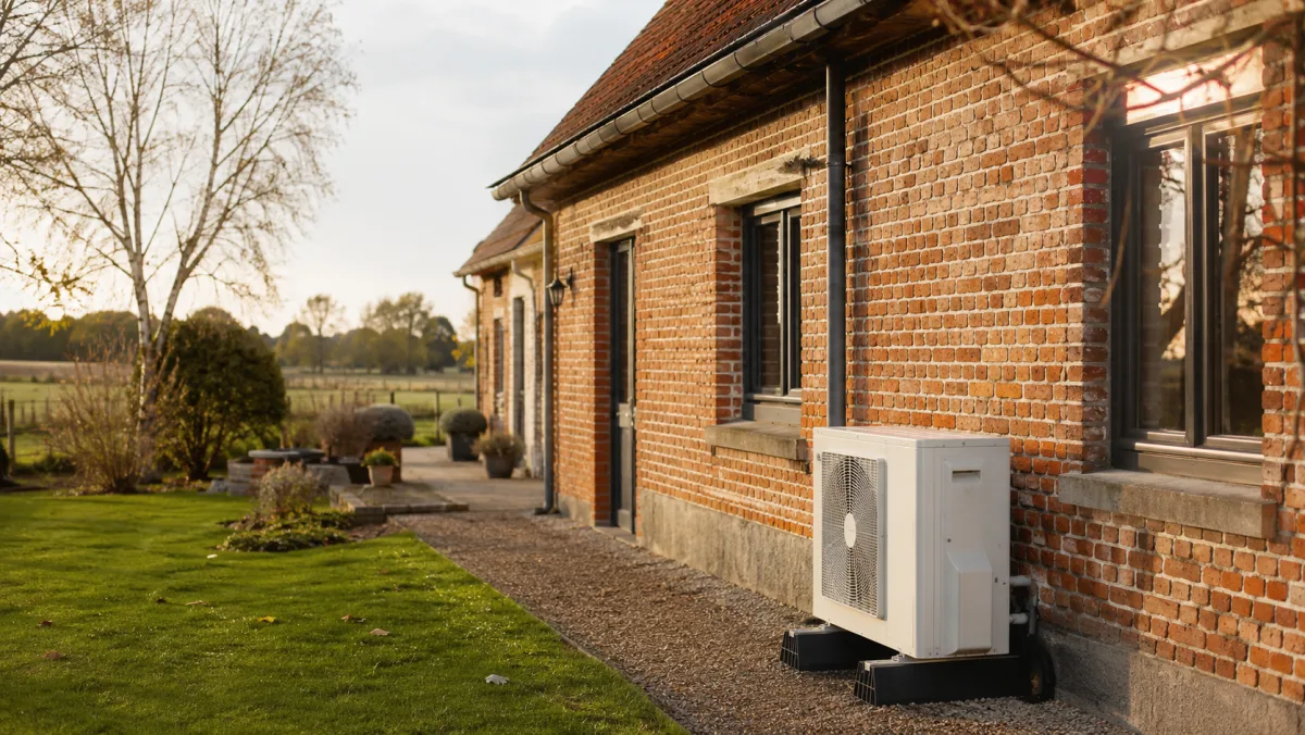 Pompe à chaleur air-eau installée sur une fermette rénovée à Ittre — Pompe à chaleur BW