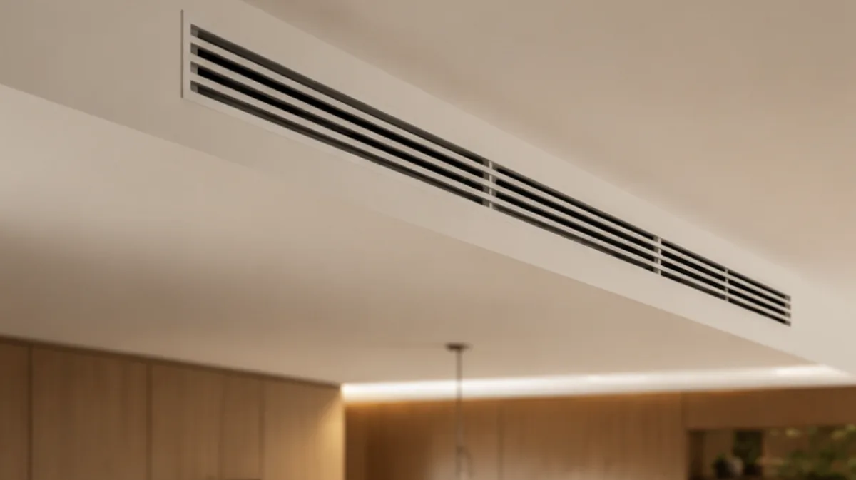 Grille de climatisation gainable au plafond d'une villa à Rhode-Saint-Genèse